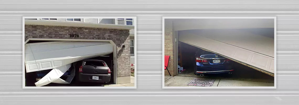 Repair Commercial Garage Door Got Hit By A Car in West Chicago, Illinois